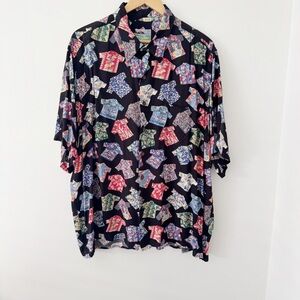 Reyn Spooner Black and Red Hawaiian Shirt - XL